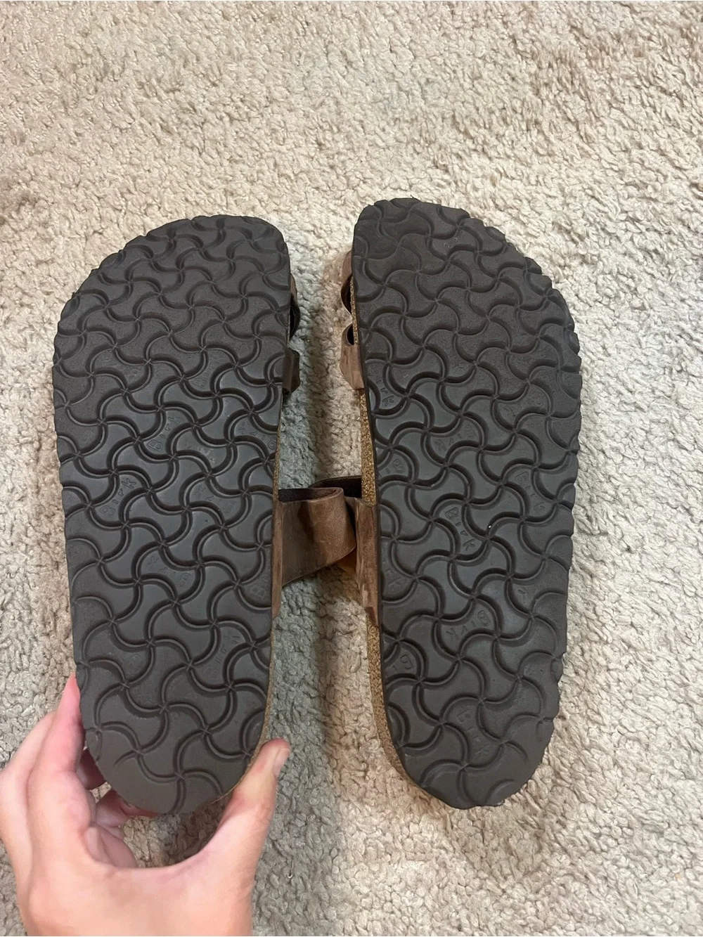 Birkenstock Brown Kids Two-Strap Buckle Sandals